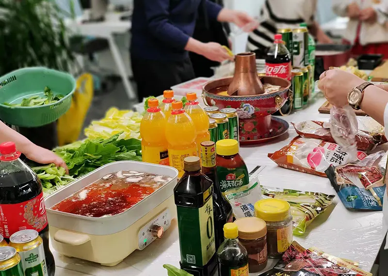 Sost prepared sumptuous food - hot pot to welcome everyone back to work